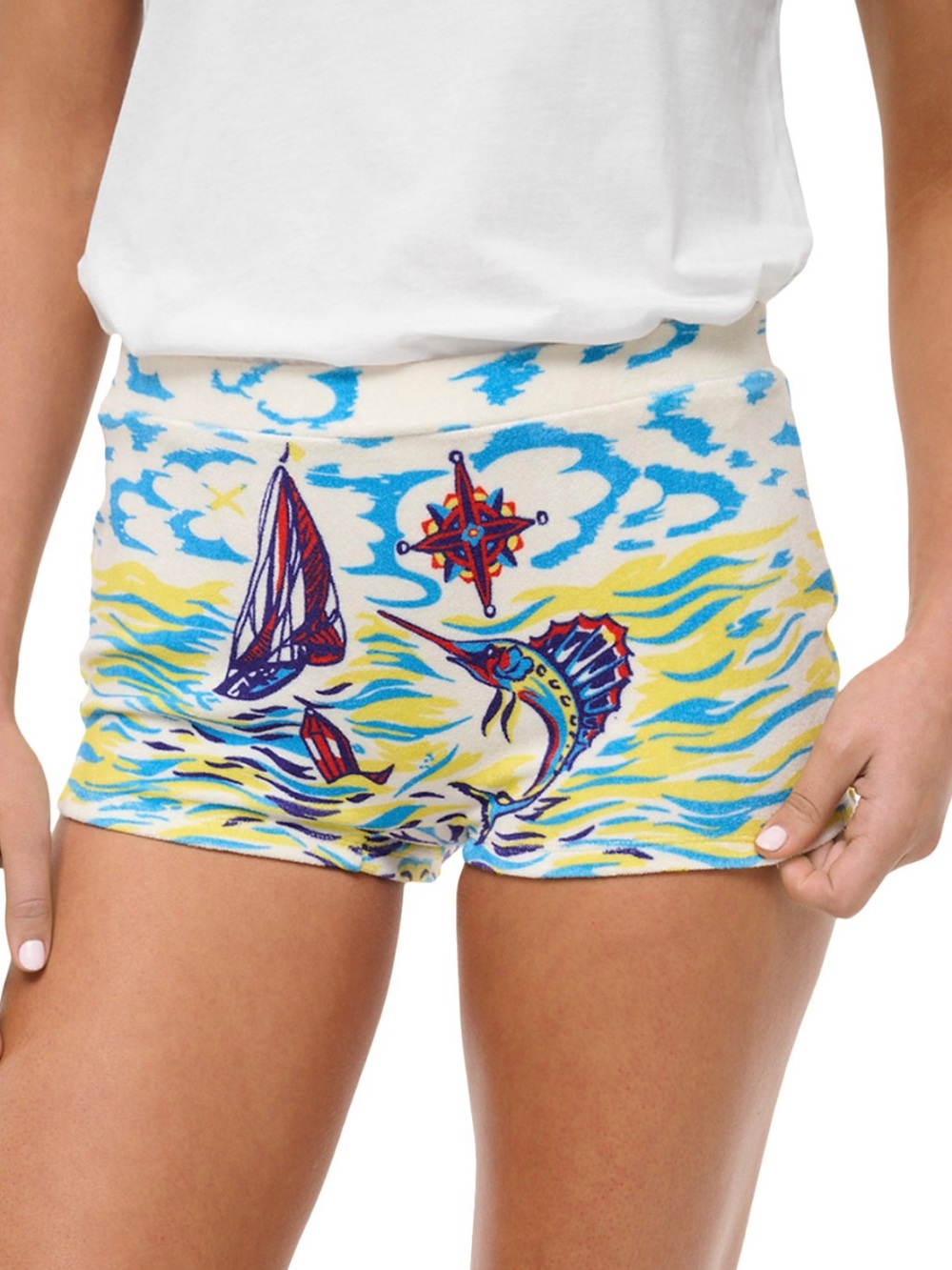 STAUD Lake Coverup Shorts, Voyage, S